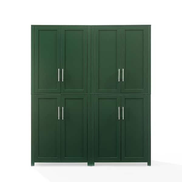 CROSLEY FURNITURE Savannah Hunter Green Wood 56 in. Pantry Cabinet