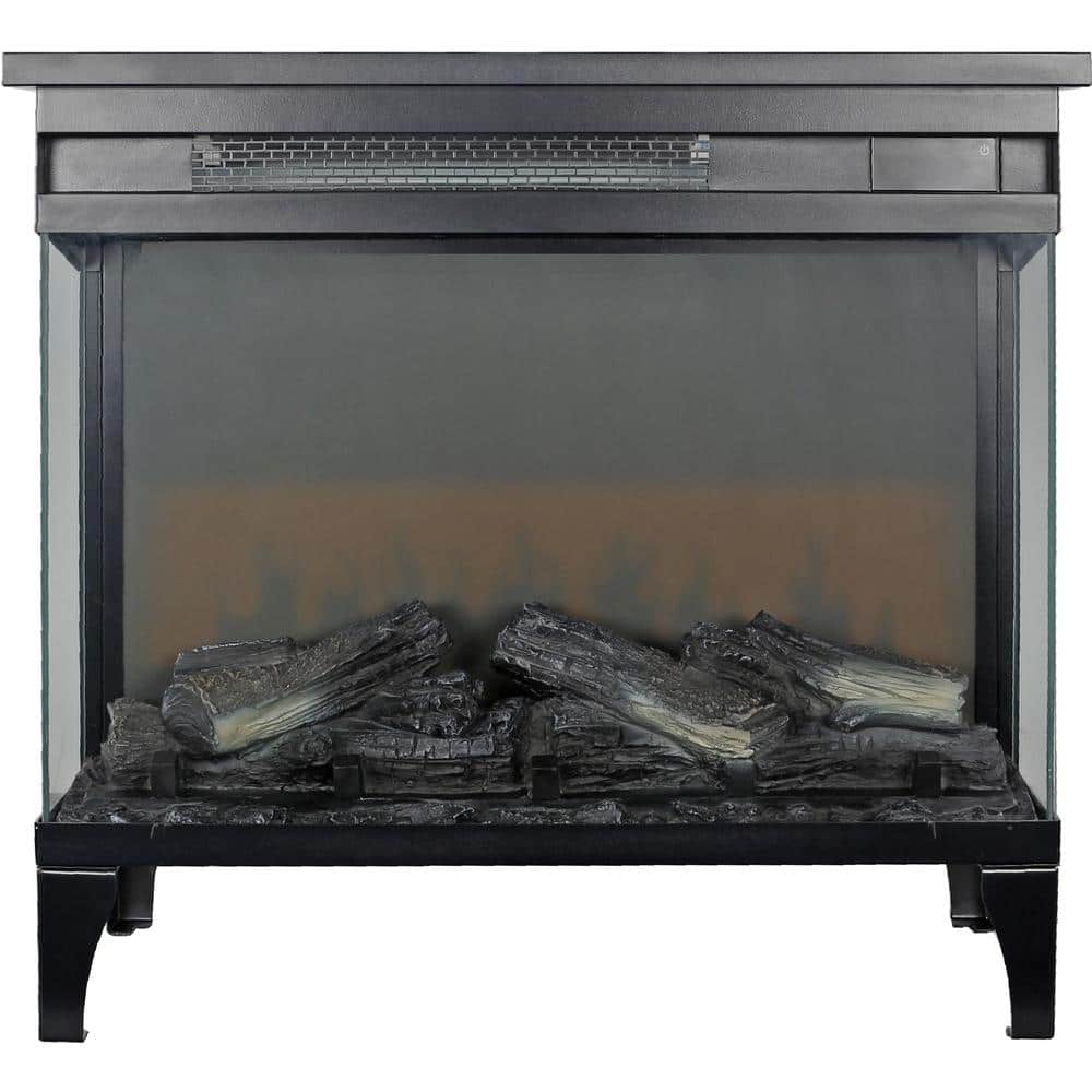 5000 BTU 24 in. Three Sided Glass Electric Fireplace Heater in Black with Feet price history on PriceWatchPro