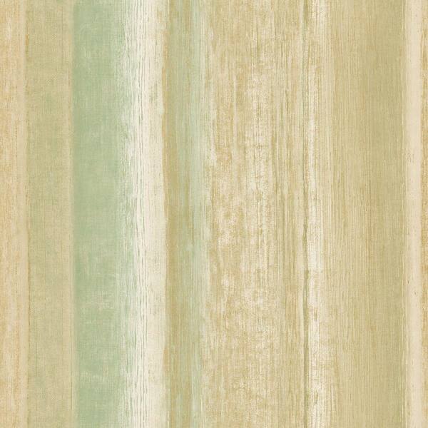 The Wallpaper Company 8 in. x 10 in. Green and Tan Casual Stripe Wallpaper Sample