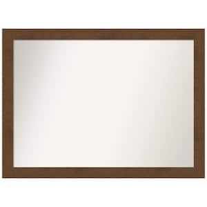Carlisle Brown 42 in. W x 31 in. H Non-Beveled Wood Bathroom Wall Mirror in Brown