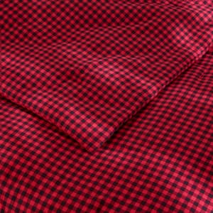 3-Piece Red Buffalo Check Plaid Flannel Full/Queen Comforter Set