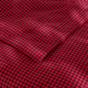 3-Piece Red Buffalo Check Cotton Flannel Comforter Set