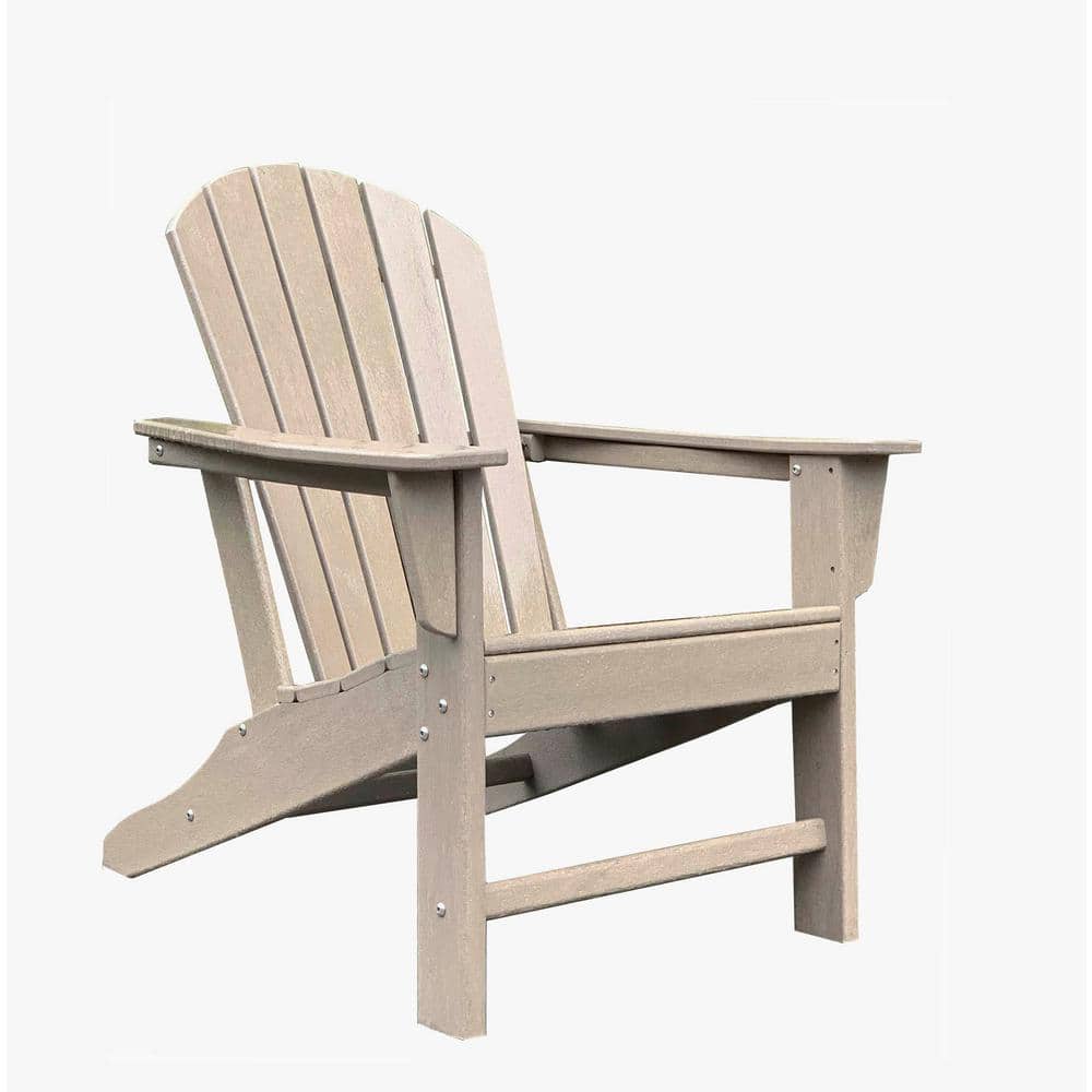 Classic Weathered Wood Plastic Outdoor Adirondack Chair