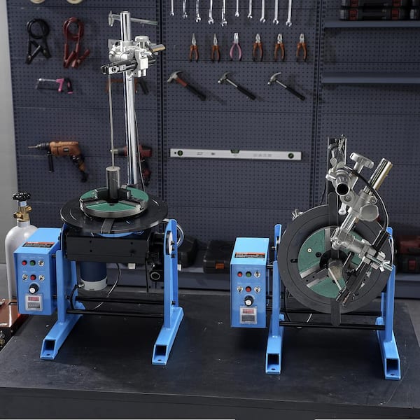 15 in. Stainless Steel Rotary Welding Positioner 30KG Welder Positioning Table 0-90º with 3-Jaw Chuck for Cutting