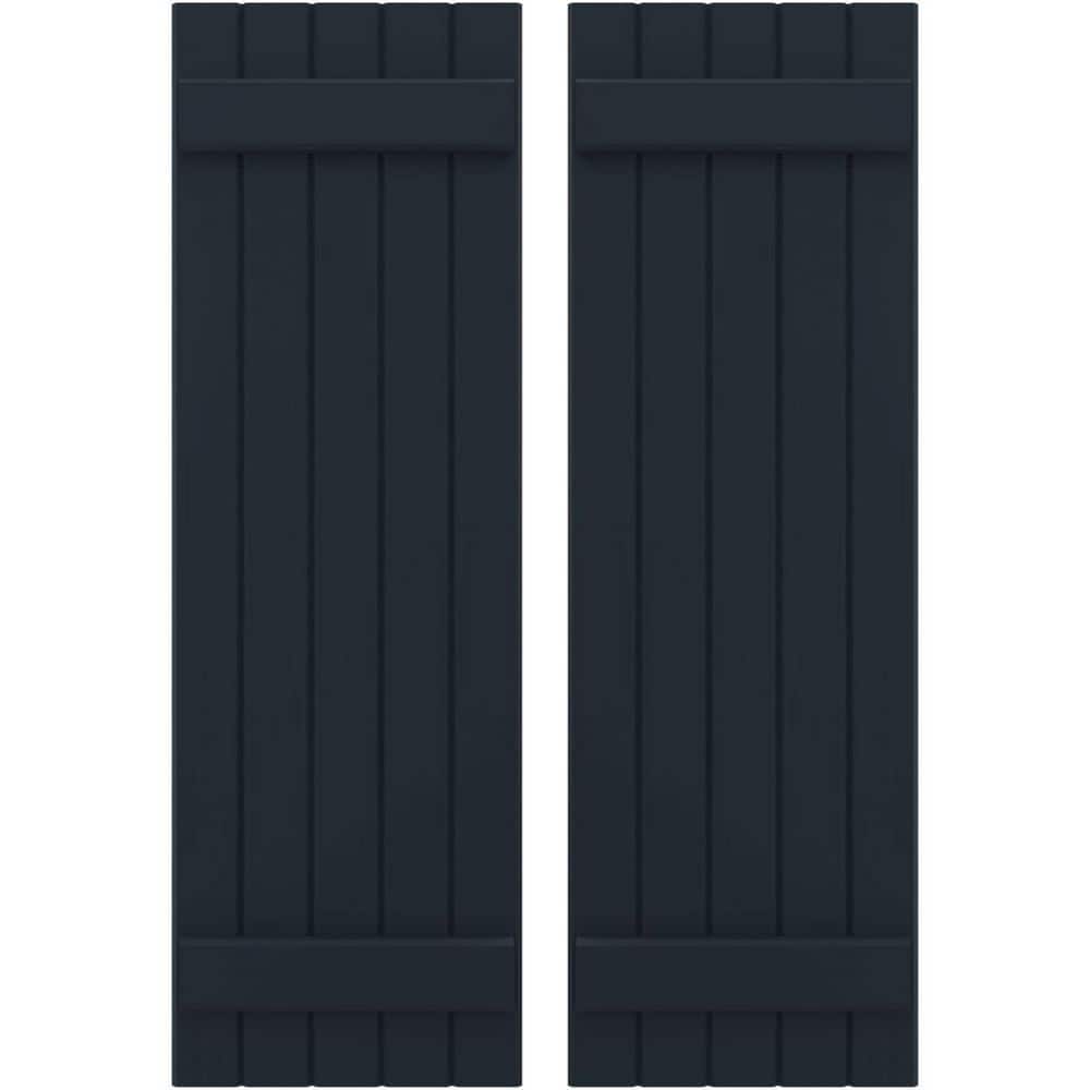 17-1/2-in W x 55-in H Americraft 5 Board Exterior Real Wood Joined Board and Batten Shutters Starless Night Blue price history on PriceWatchPro