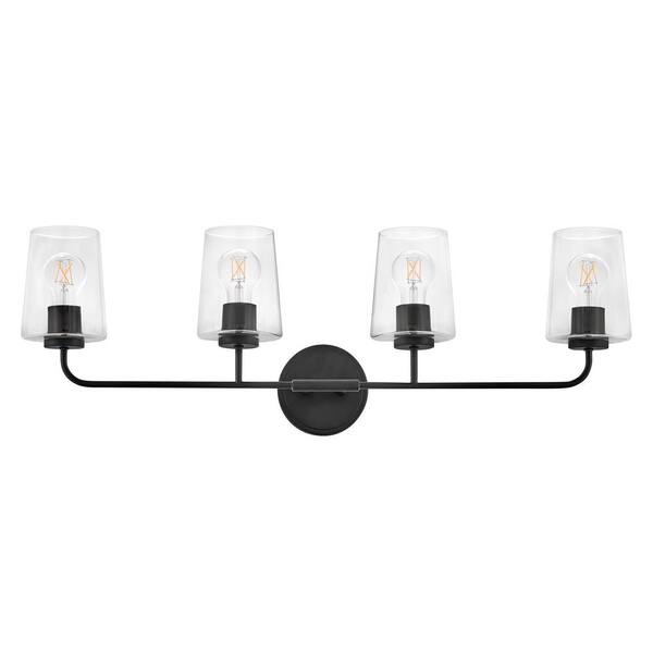 LARK - Kline 33.0 in. 4 Light Black Vanity Light