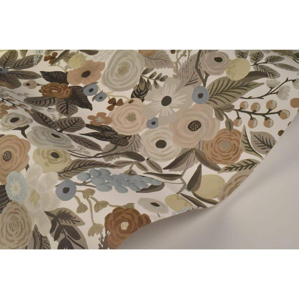 Off-White Floral Peel and Stick Wallpaper Roll