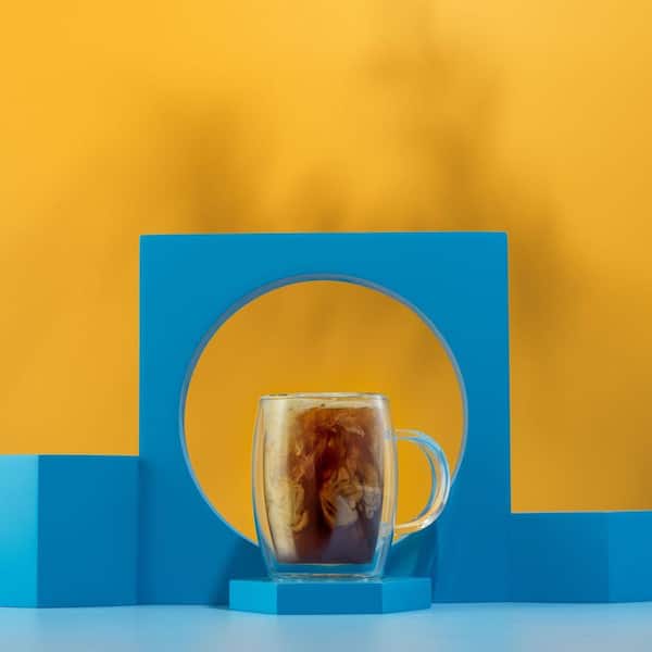 Aroma Lead Free Double Wall Glass Mug, 13.5 oz. (Set of 2)