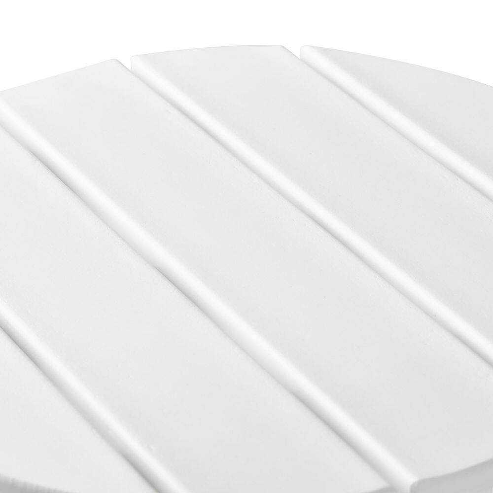White 18" Round Polywood Outdoor Side Table