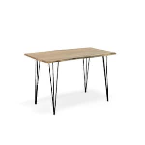 Seti Live Edge Natural Dining Table with Black Legs