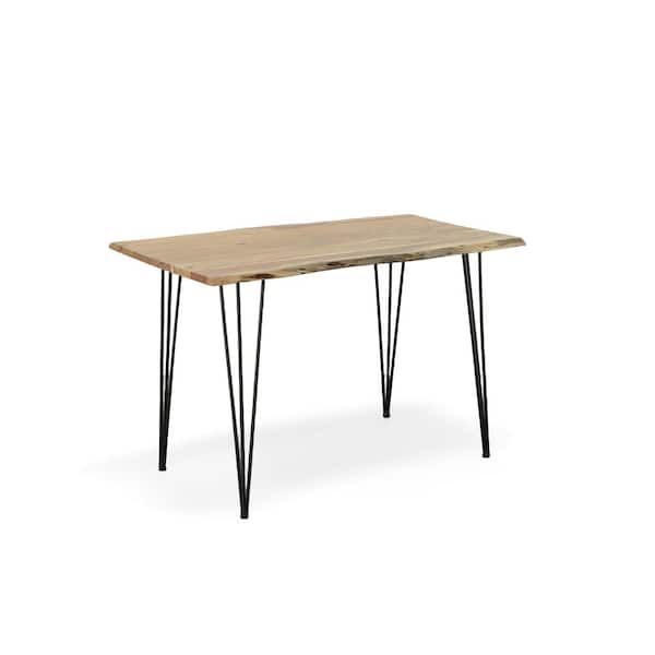 Carolina Forge Seti Live Edge Natural Dining Table with Black Legs