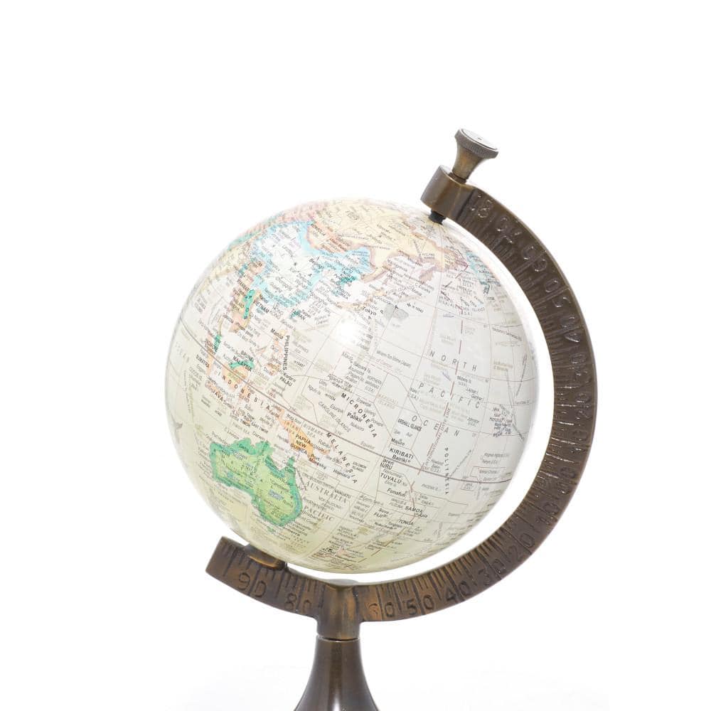Vintage Explorer 15" Aluminum Globe with Colorful Map