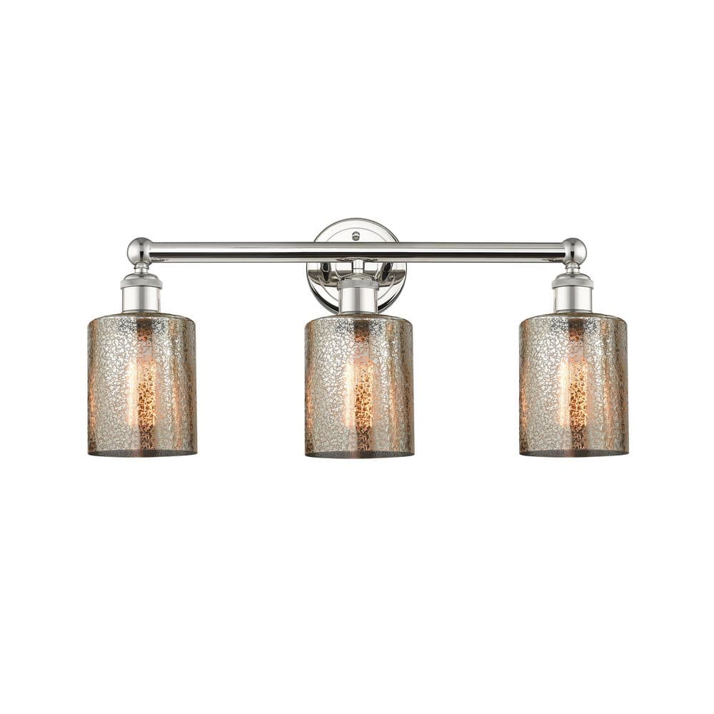 Cobbleskill 23 in. 3-Light Polished Nickel Vanity Light with Glass Shade price history on PriceWatchPro