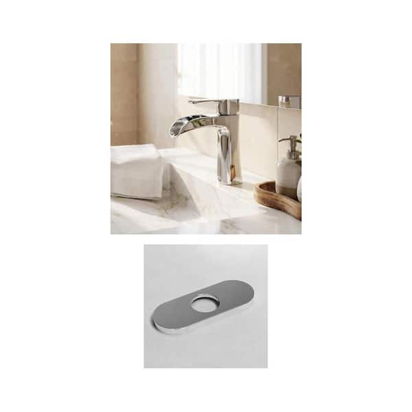 Paloma Single Handle Single-Hole Bathroom Faucet with 5.5 in. Deck Plate in Chrome