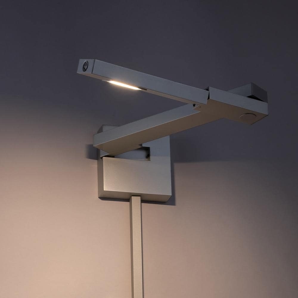 Bronze Finish LED Swing Arm Sconce with Integral Dimmer