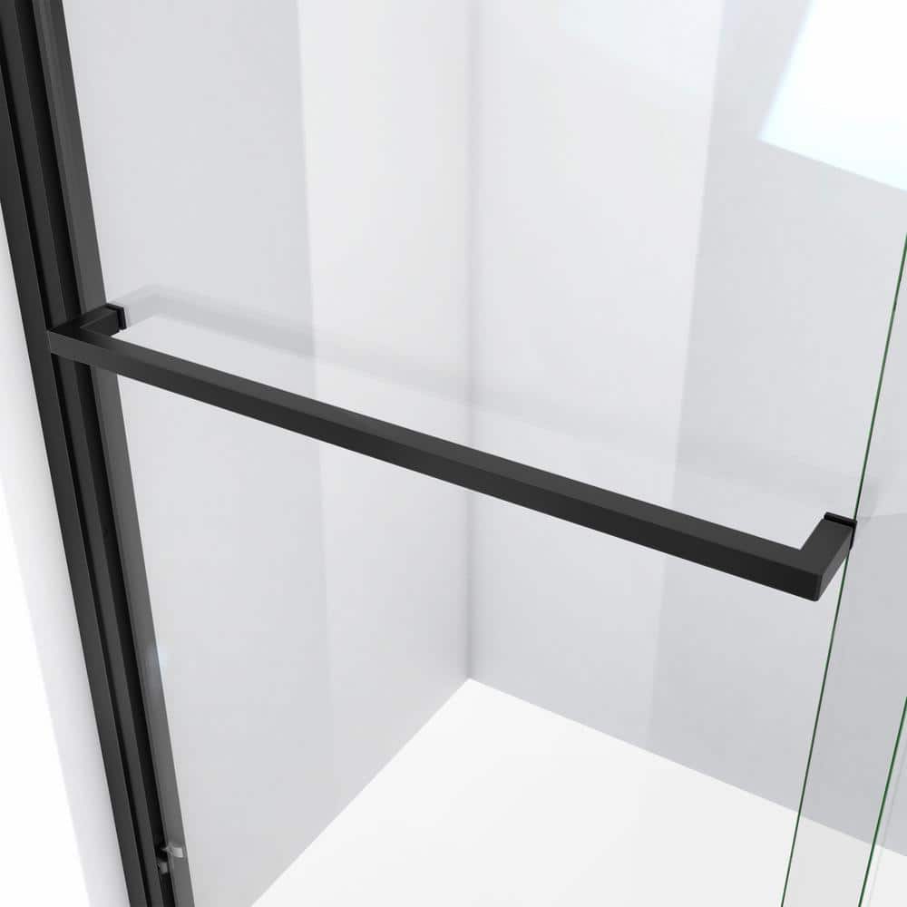 Matte Black 56-60" W x 72" H Semi-Frameless Sliding Shower Door
