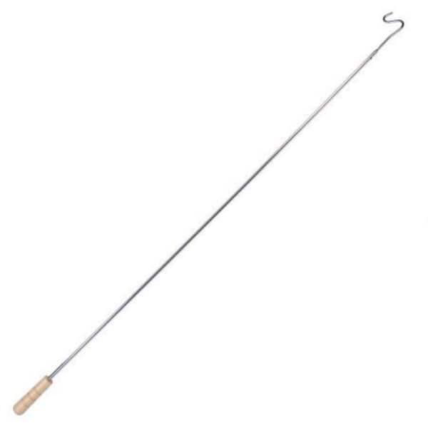 Only Hangers 62 in. x 0.5 in. x 0.5 in. Hanger Retriever Reach Pole Hanger Hooker Chrome Rod with Wooden Handle