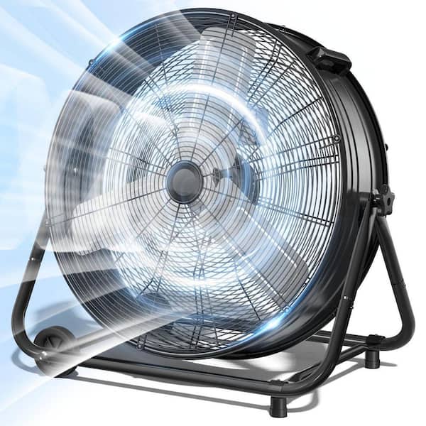 30 in. Industrial Drum Fan, 3-Speed ​​14000 CFM High Velocity Air Mover for Warehouse, Workshop, Factory, Black