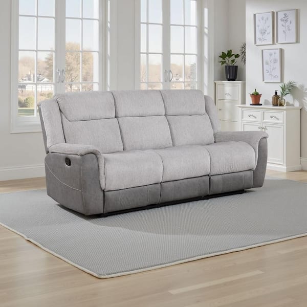 Benjara Feo 38 in. Straight Arm Microfiber Rectangle Cushioned