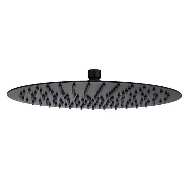 AIMADI 1-Spray Pattern with 1.8 GPM 10 in. Wall Mount Rain Fixed Shower Head High Pressure Adjustable Showerhead in Matte Black
