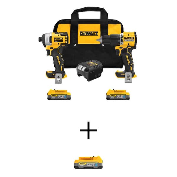 DEWALT 20V MAX Lithium-Ion Cordless 2-Tool Combo Kit with (3) POWERSTACK 1.7Ah Batteries and Charger