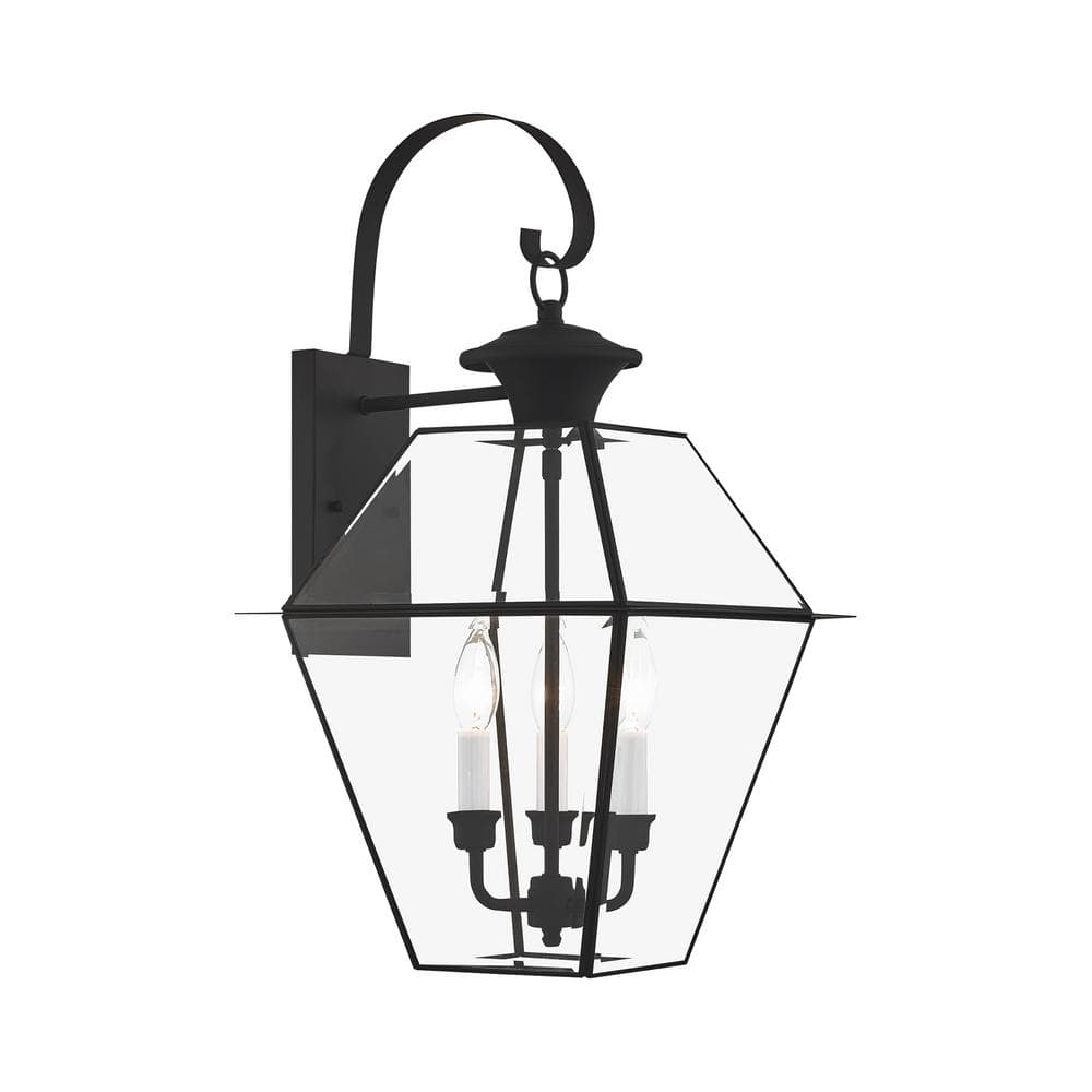 Livex Lighting Westover 3 Light Black Outdoor Wall Sconce 2381-04