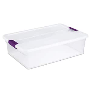 32 Qt. Clear View Latch Lid Stackable Storage Bin Container (24-Pack)