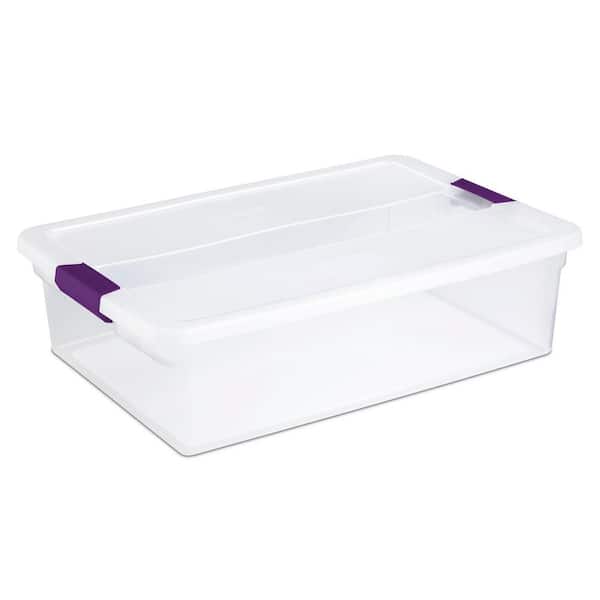 Sterilite 32 Qt. Clear View Latch Lid Stackable Storage Bin Container (24-Pack)
