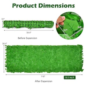 1-Piece 118 in. L x 39 in. W Polyester Garden Fence in Light Green