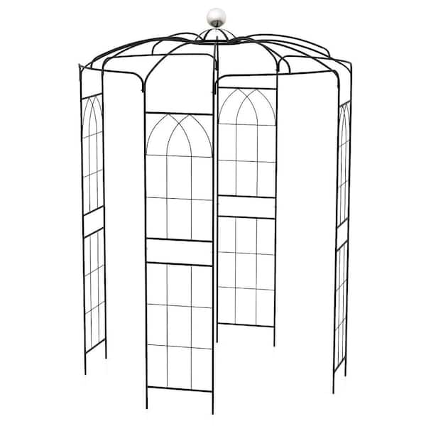 Gymax 113 in. x 81 in. Birdcage Shape Arbor with Hanging Hook French Style Wedding