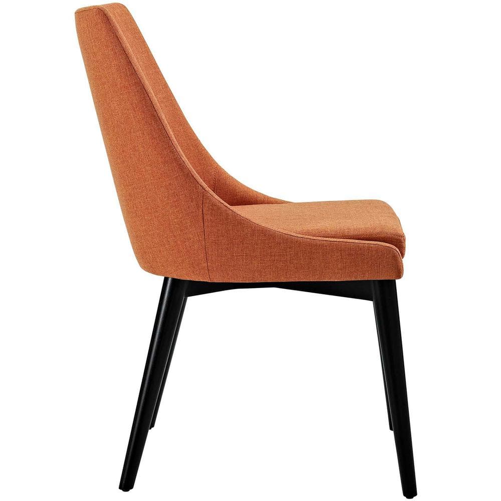 Viscount Parsons Side Chair in Vibrant Orange with Wood Legs