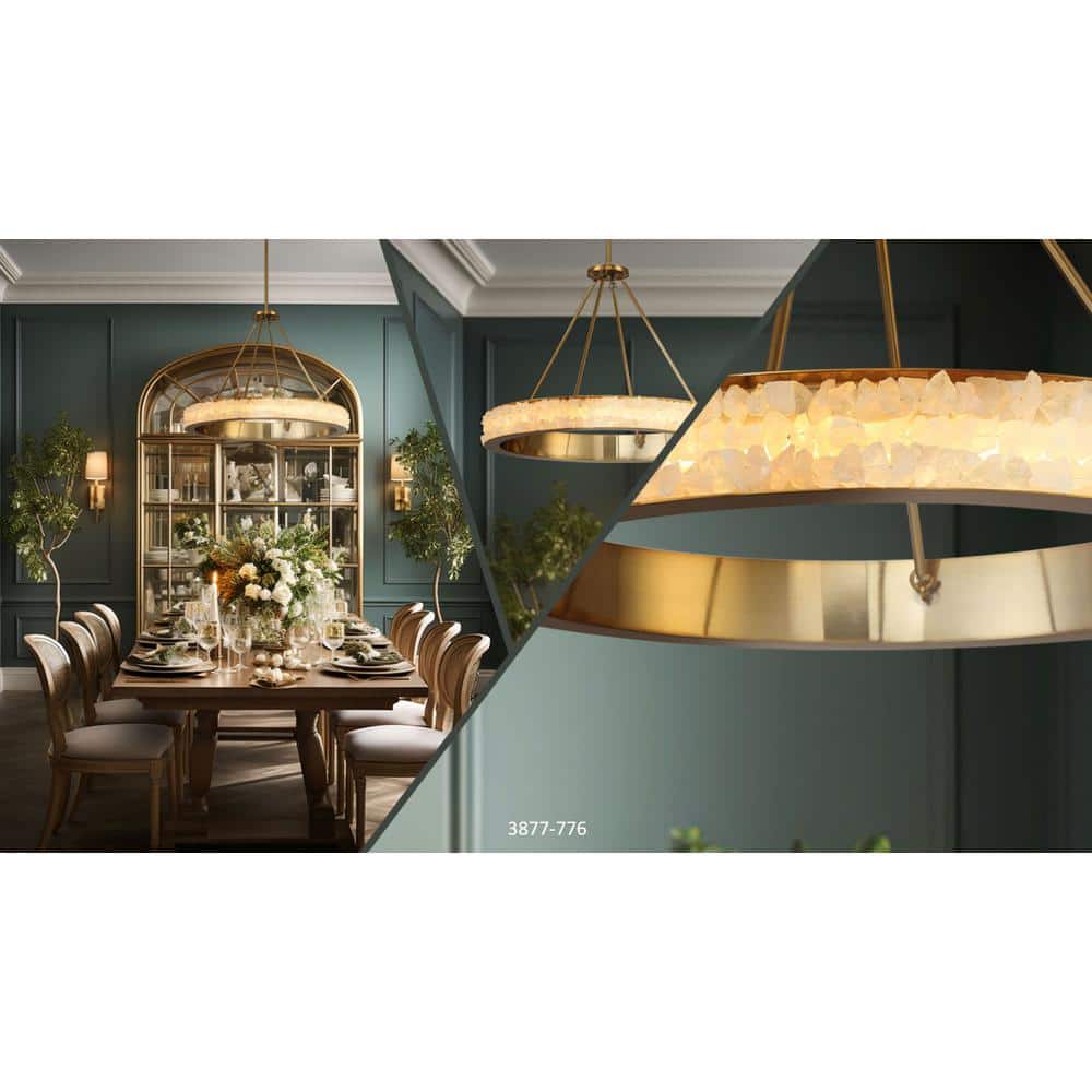 Celeste Brass LED Chandelier with Acrylic Shade