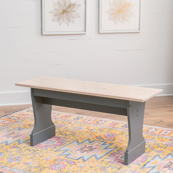 Rockhill Gray and Maple Dining Bench Backless 39.37 in.