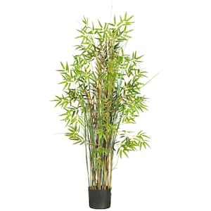 Indoor 5 ft. Artificial Bamboo Grass Silk Plant in Pot