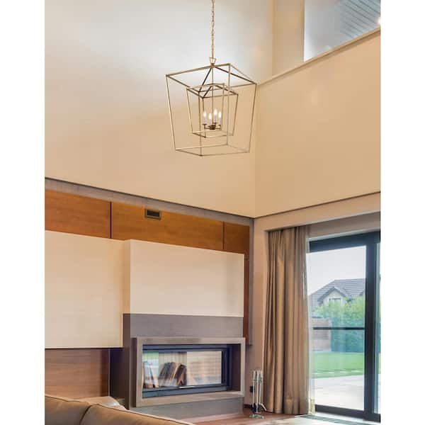 Labarre 4 Light Gold Extra Large Double Cage Lantern Chandelier