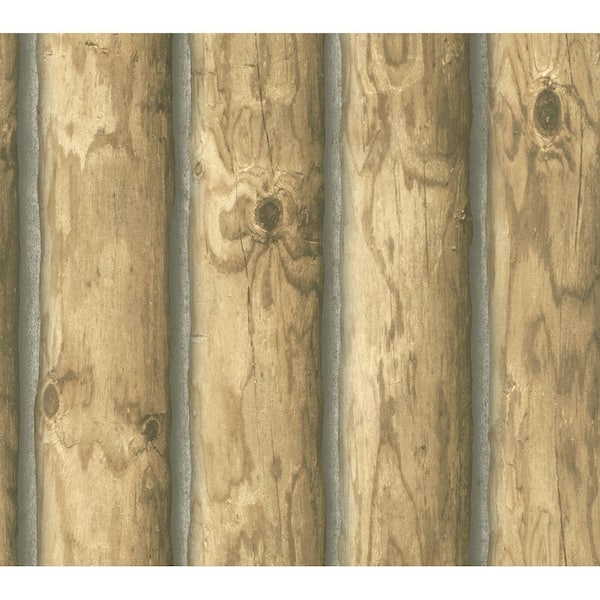 York Wallcoverings 60.75 sq. ft. Mountain Logs Wallpaper