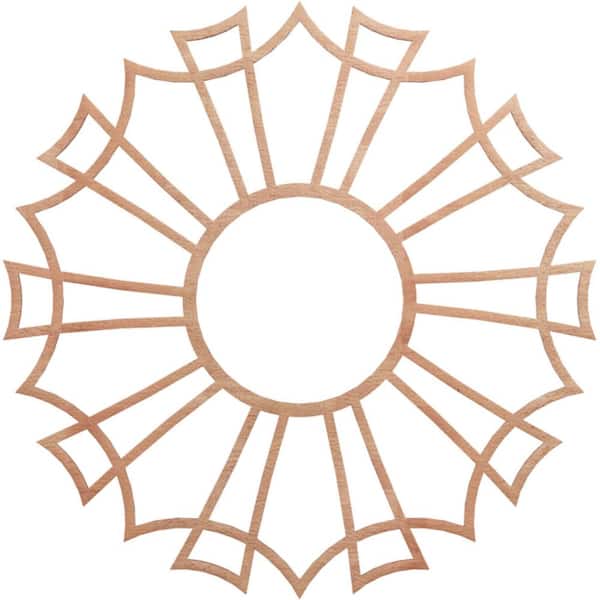 Ekena Millwork 30 in. x 30 in. x 1/4 in. Augustus Wood Fretwork Pierced Ceiling Medallion, Cherry