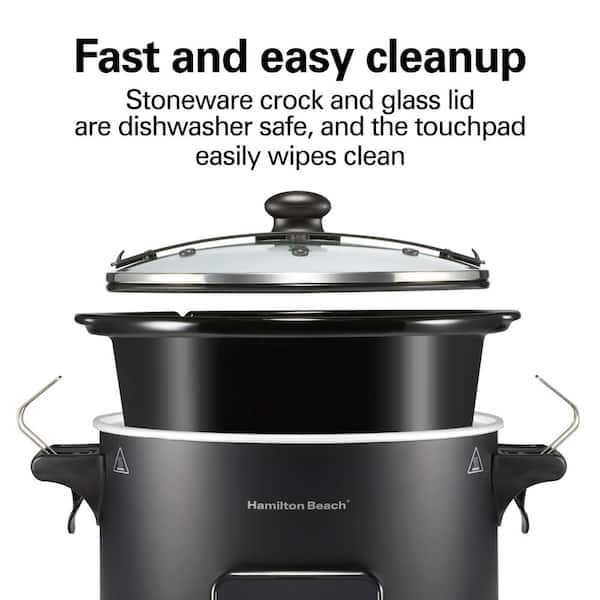 Hamilton Beach Ready, Set, Dinner 6 qt. Black Slow Cooker with