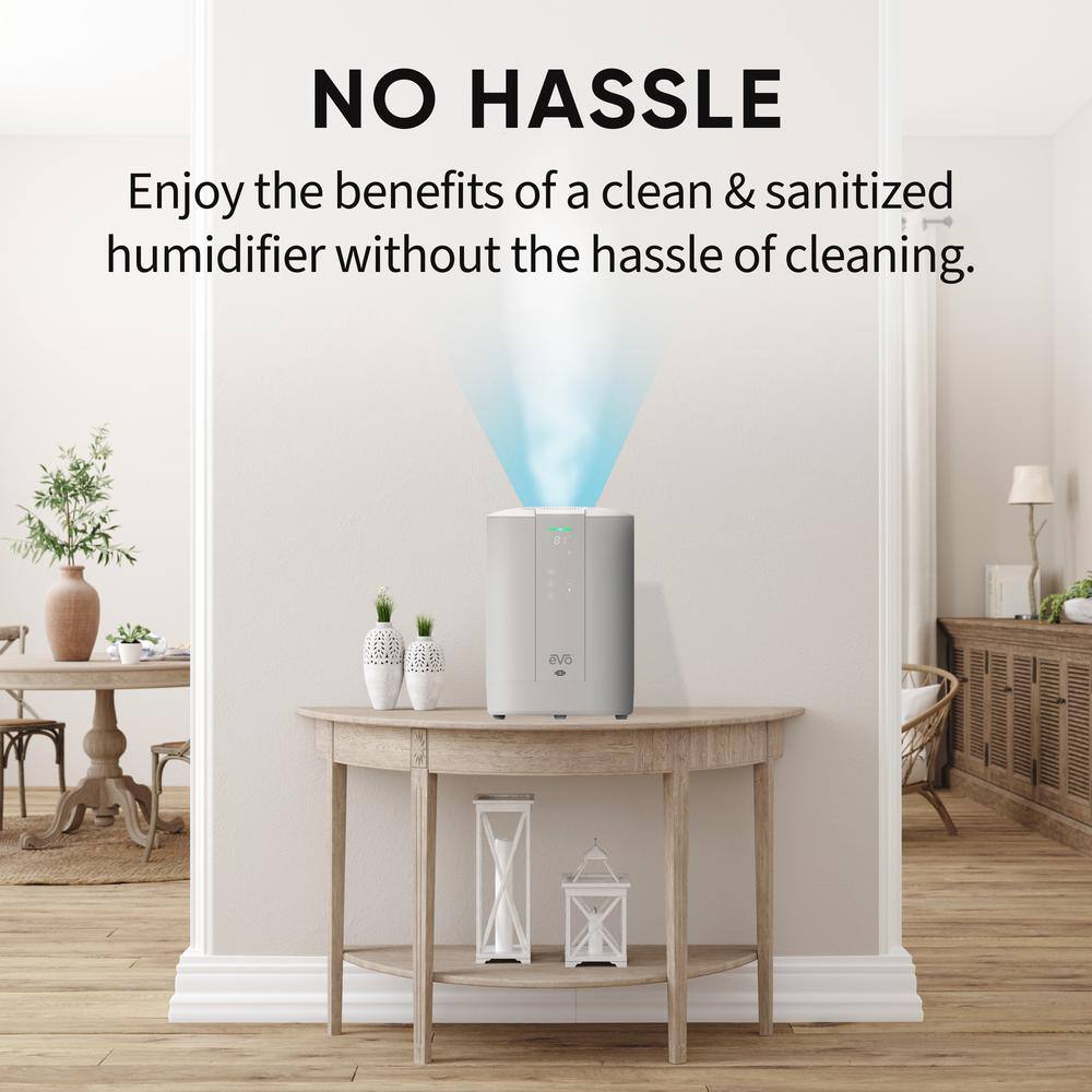 Evo White Evaporative Tabletop Humidifier with Digital Monitoring