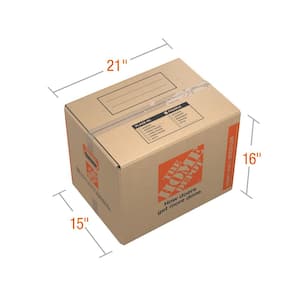 21 in. L x 15 in. W x 16 in. D Heavy-Duty Medium Moving Box with Handles