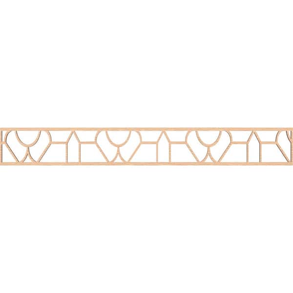 Ekena Millwork Whitechapel Fretwork 0.25 in. D x 46.5 in. W x 6 in. L Red Oak Wood Panel Moulding