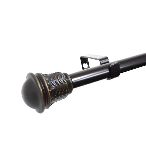 Decopolitan Knob Cap 36 in. - 72 in. Adjustable Curtain Rod 3/4 in. in Venetian Gold with Finial