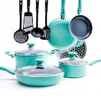 GreenLife Diamond 2-Piece Aluminum Ceramic Nonstick Frying Pan Set in  Turquoise CC002347-001 - The Home Depot