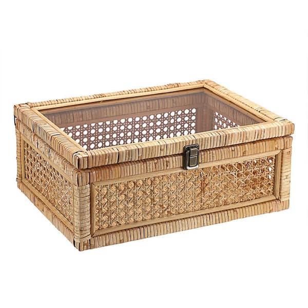 Unbranded Brown 14 in. x 5.7 in. Wicker Decorative Basket