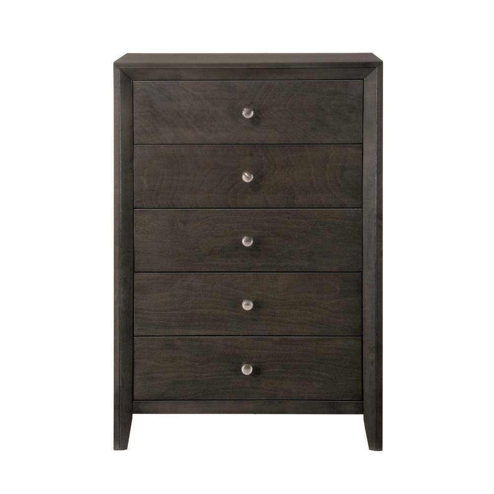 Benjara 31.5 In. Gray 5-Drawer Chest Of Drawers BM241254 - The Home Depot