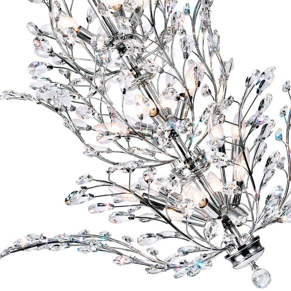 Ivy 40'' Chrome and Crystal 18-Light Chandelier