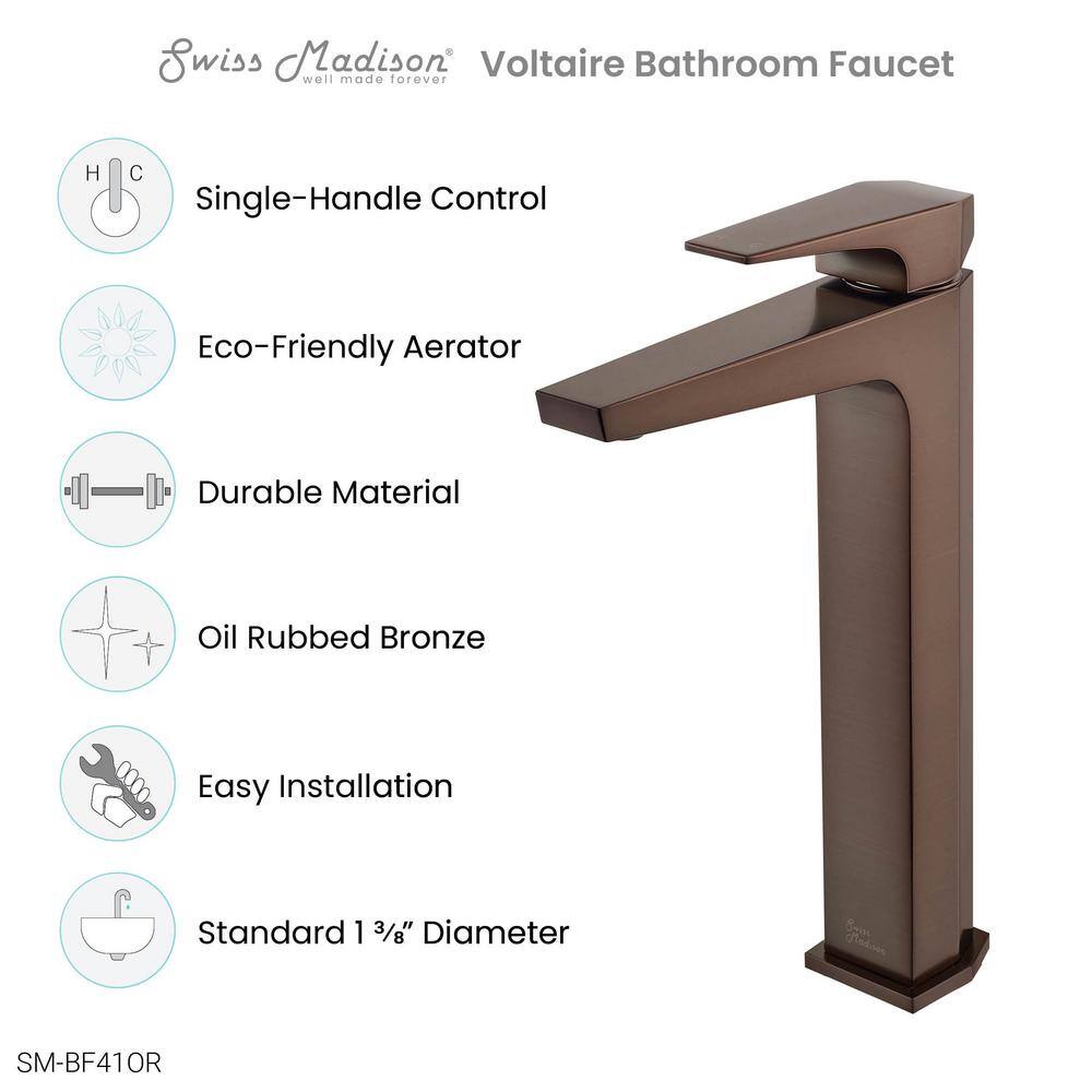 Voltaire Oil Rubbed Bronze High Arc Bathroom Faucet