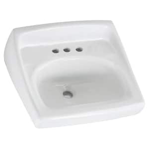 Lucerne Wall-Mounted Bathroom Vessel Sink in White