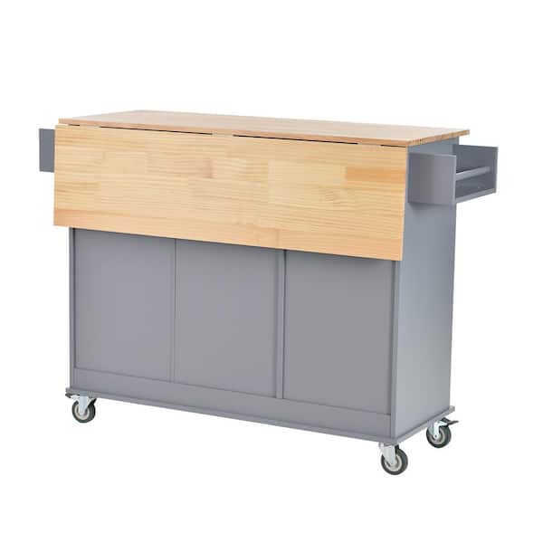  AVAWING Kitchen Island on Wheels, 2 Drawers Portable Kitchen  Storage Islands & Carts on Clearance, Rolling Island for Kitchen, Rubber  Wood Top Coffee Bar with Drop Leaf, Towel Rack, Spice Rack