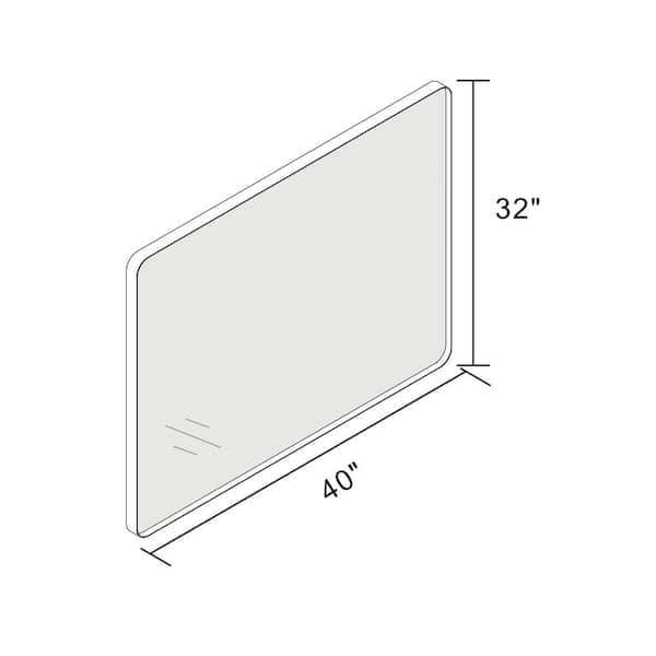 Klajowp 40 in. W x 32 in. H Large Rectangular Framed Wall Mounted Bathroom Vanity Mirror in Brushed Nickel